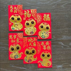 Chinese Red Money Envelopes Large Snake
